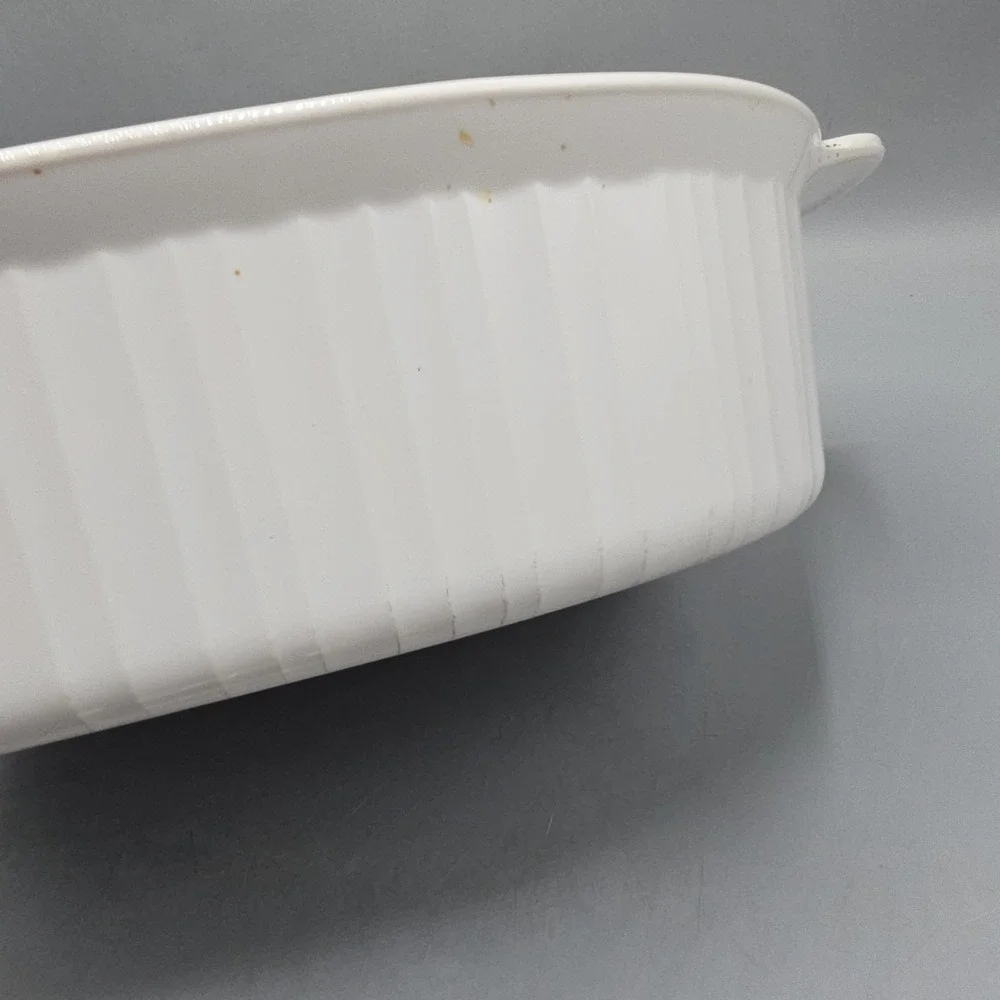 Vtg CorningWare French White F-14-B Oval Casserole Dish 4 Liter  w/ Pyrex Lid